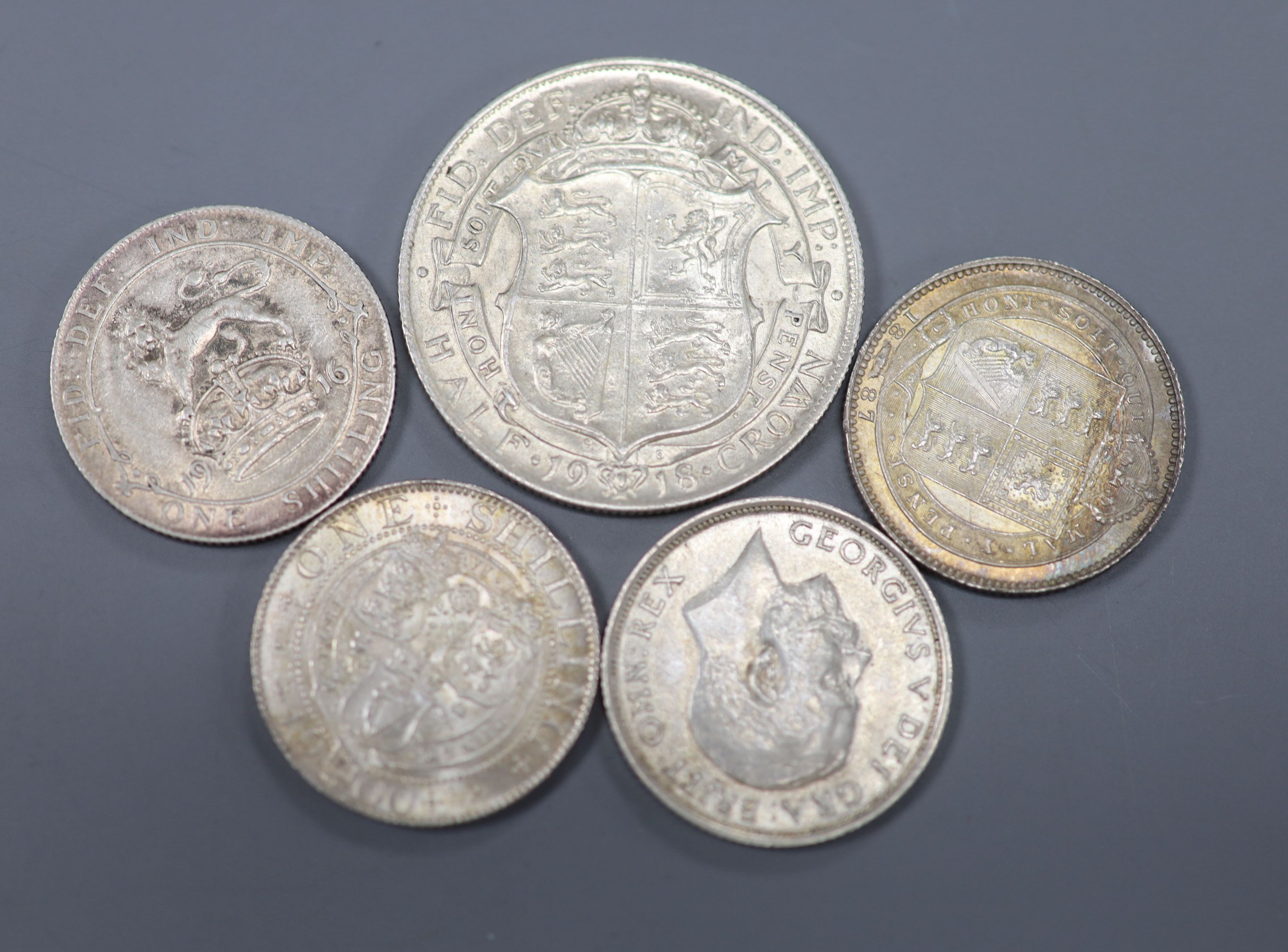 Victoria to George V silver coins,